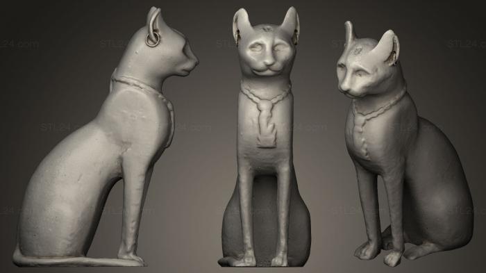 Статуэтки животных (Прямой кот, STKJ_0114) 3D модель для ЧПУ станка